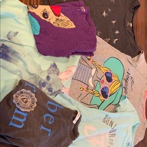 Girls T-shirt lot, smoke free, medium